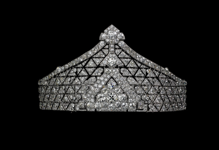 Cartier, diadema in platino e diamanti, 1923