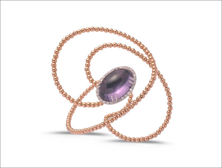 Avalaya Braccialetto Flessibile Con Perline Di Vetro Arancione E Legno – Larghezza 37mm, Taglia M