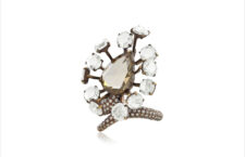 Anello con diamante brown e diamanti bianchi taglio rosa