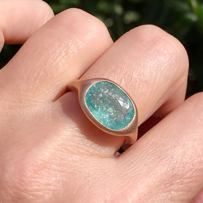 Anello con tormalina Paraiba