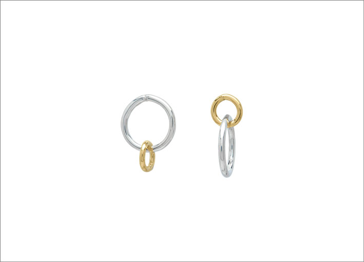 Mismatched Hoops in oro e argento