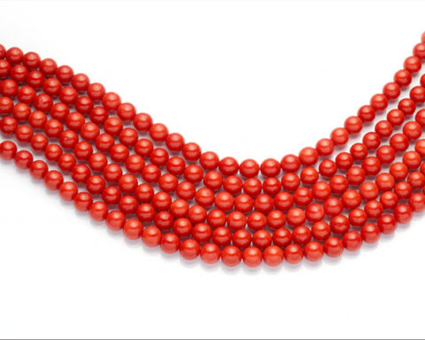 Collana a sei fili di corallo