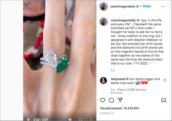 L'anello di fidanzamento di Megan Fox realizzato da Stephen Webster