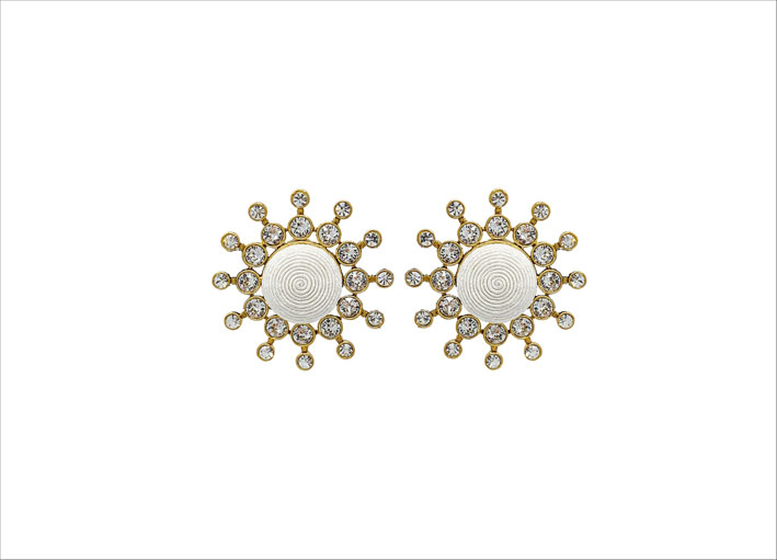 Bello London Orecchini A Clip Kala | Oro Placcato Con Cristallo, Senza Foro