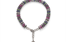 Bracciale Rainbow con oro ossidato e gemme di diversi colori