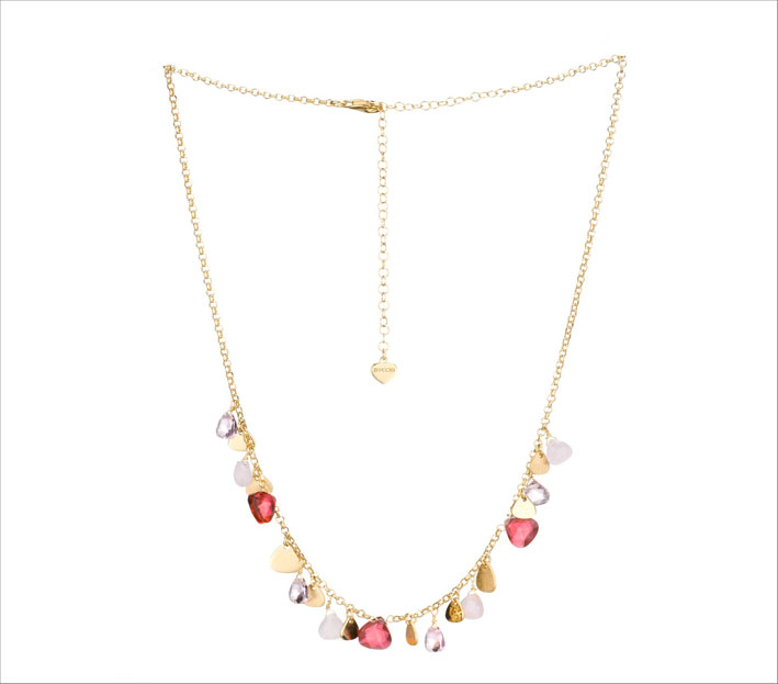 Les bijoux à la mode de Dvccio 2 Collana Capri in argento bagnato oro 24 carati e cristalli