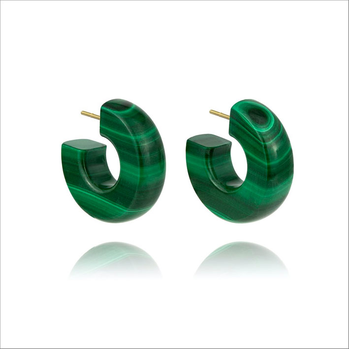 The art of seeing black 2 Orecchini in malachite