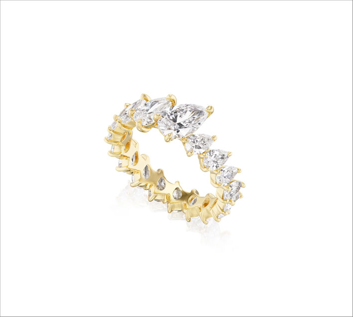 Anillos portátiles Vice Versa 2 Anello eternity in oro 14 carati e diamanti