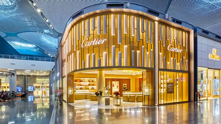 La boutique Cartier all'interno dell'aeroporto di Istanbul