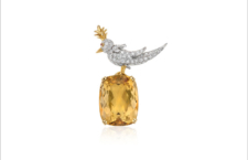 Spilla di Jean Schlumberger per Tiffany in oro con citrino e diamanti