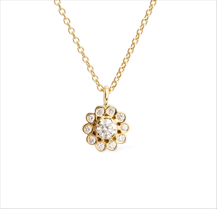 Collana Soleil Simple in oro 18 kt e diamanti
