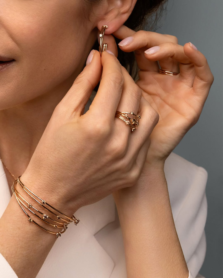 Peroni & Parise, collezione Desiderio in oro rosa e diamanti brown