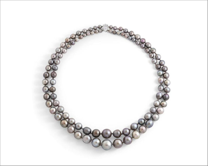 Collana di perle nere naturali appartenuta a Heidi Horten