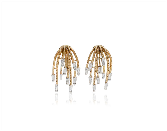 Together 18K Yellow And White Gold Diamond Earrings