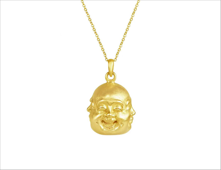 Collana in oro con Buddha a quattro facce
