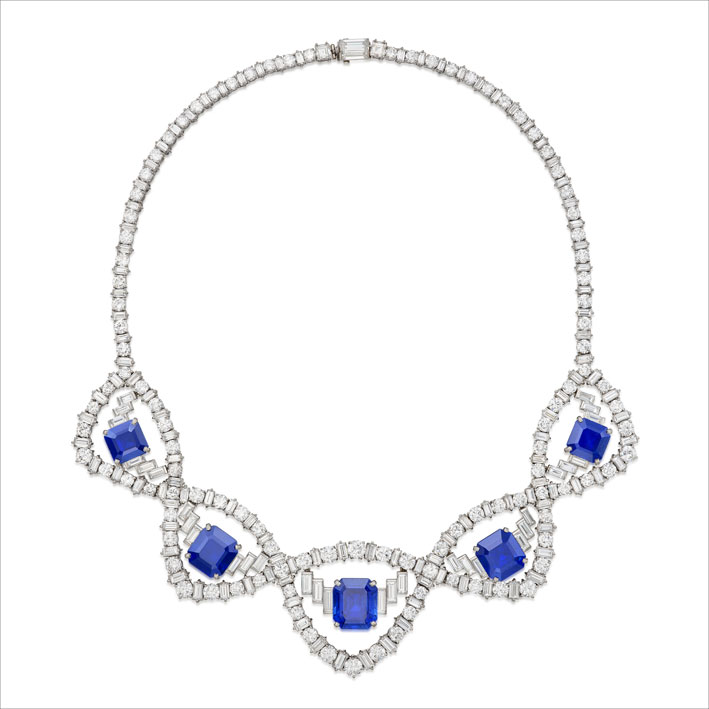 Cartier, sapphire and diamond necklace