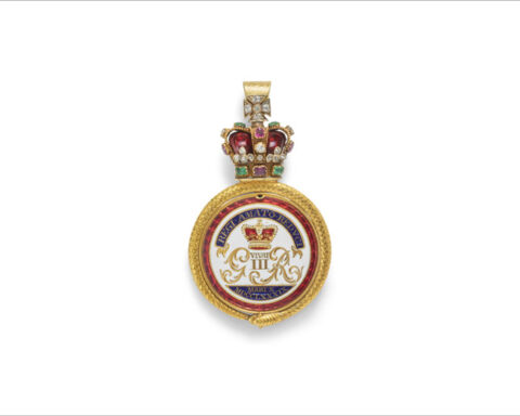 Jewelled and enamel gold medallion, celebrating the King’s "recovery from illness"