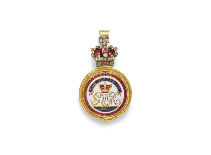 Jewelled and enamel gold medallion, celebrating the King’s "recovery from illness"