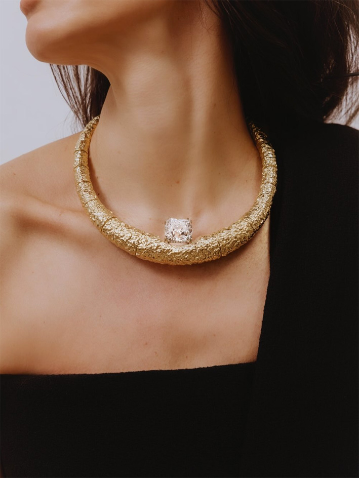 Ana Khouri, imagination to power 2 Collana girocollo in oro con diamante taglio cuscino