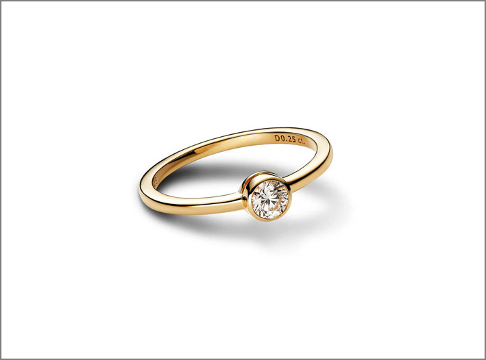 New Pandora ring in 14k gold and lab diamond