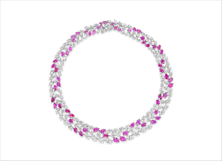 Beauvince Burma Floral Suite (79.44 ct Diamonds & Rubies) in White Gold