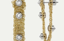 Orecchini in oro, acciaio, diamanti grey