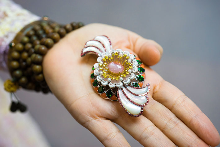 Spilla-ornamento per collana o bracciale Moon Fairy & Rose