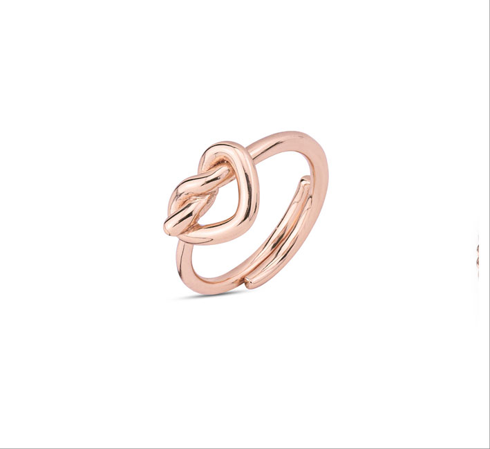 Anello in argento placcato oro rosa