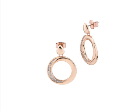 Orecchini placcati oro rosa e cubic zirconia