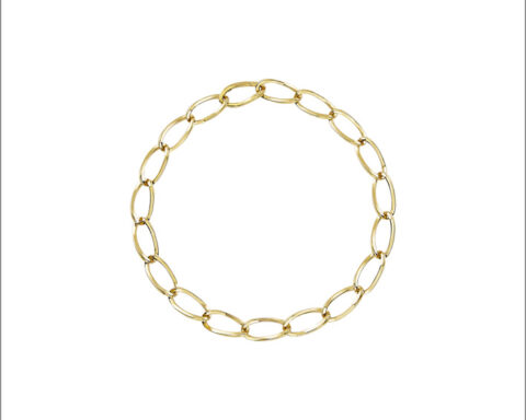 Collana in acciaio con finitura Ip gold