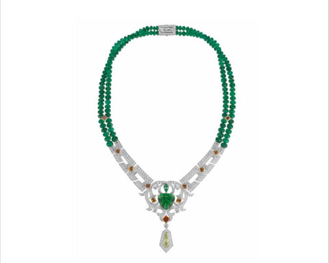 Collana con smeraldi e diamanti