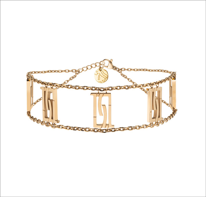 Bracciale in acciaio IP gold