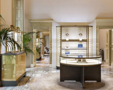 Interno del nuovo spazio Buccellati in via Monte Napoleone