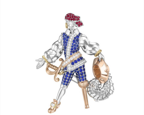 Spilla ispirata al pirata Long John Silver, collezione L’Ile au trésor racontée par Van Cleef & Arpels