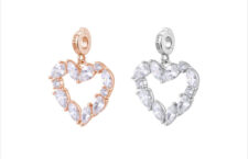 Ciondoli a forma di cuore in argento e cubic zirconia
