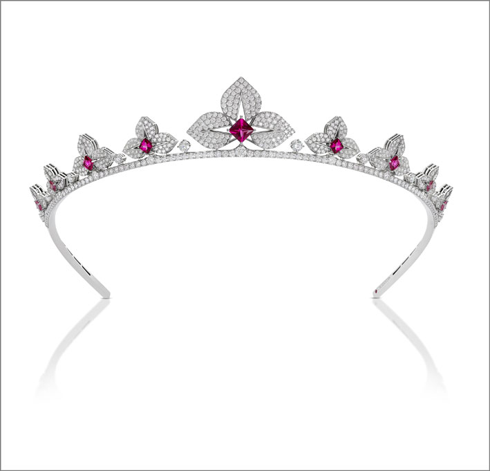Princess Star di Roberto Coin 2 Tiara in oro bianco, diamanti, rubellite