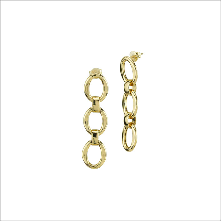 Cadenas para todos con Marlena de Boccadamo 3 Orecchini placcati oro con catena a dischi