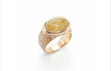 Anello con quarzo citrino