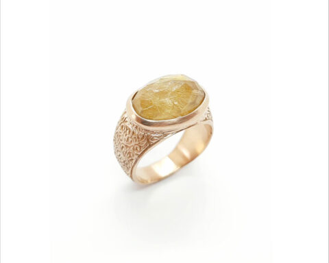 Anello con quarzo citrino