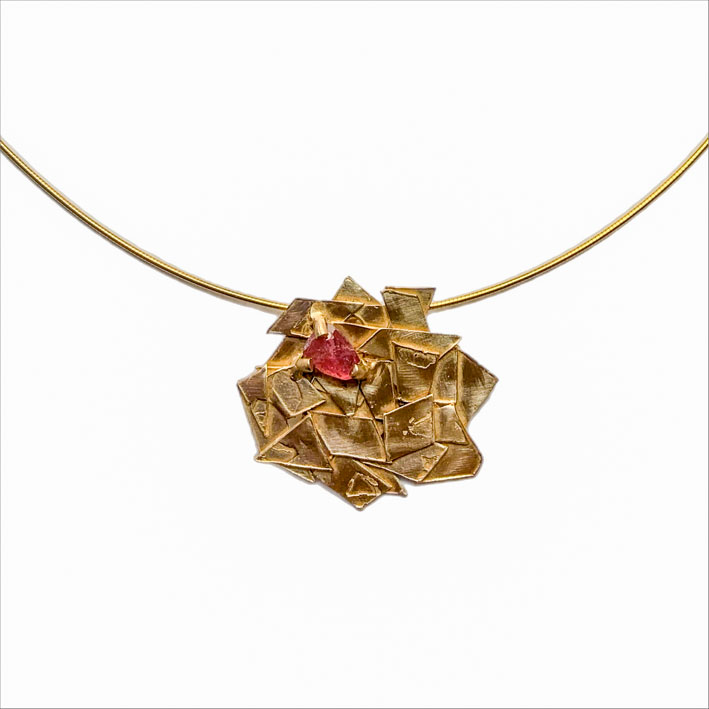 Belleke con le gemme 3 Collana con pendente con tormalina rosa