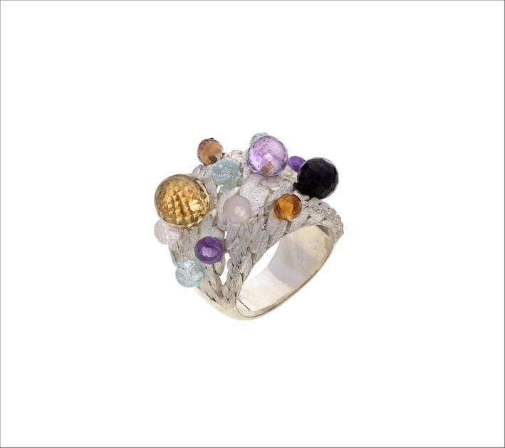 Ritorno al futuro con FrancoP&Sons 3 Anello a fascia in argento e pietre naturali