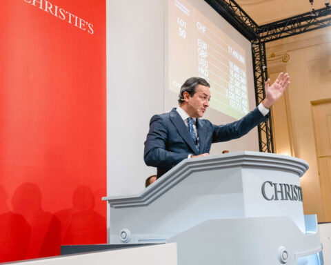 Rahul Kadakia durante l'asta per il Mellon Blue