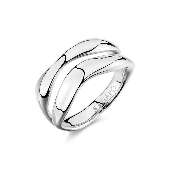 Amore a forma di cuore con S’Agapò 2 Anello in acciaio