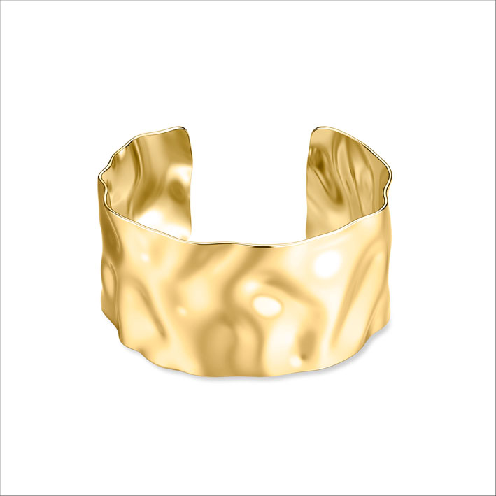 Amore a forma di cuore con S’Agapò 4 Bracciale rigido con finitura in pvd oro 14 carati