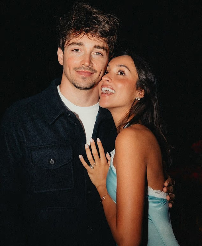 Los anillos de compromiso más caros de 2025 2 Charles Leclerc e Alexandra Saint Mleux
