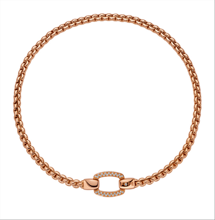 Bracciali e collane Fope Eka Impero 2 Collana in oro rosa e diamanti