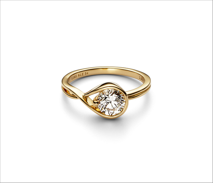Anello Infinite in oro 14k con diamante creato in laboratorio da 1 carato