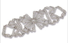 Cartier, devant de corsage in platino e diamanti