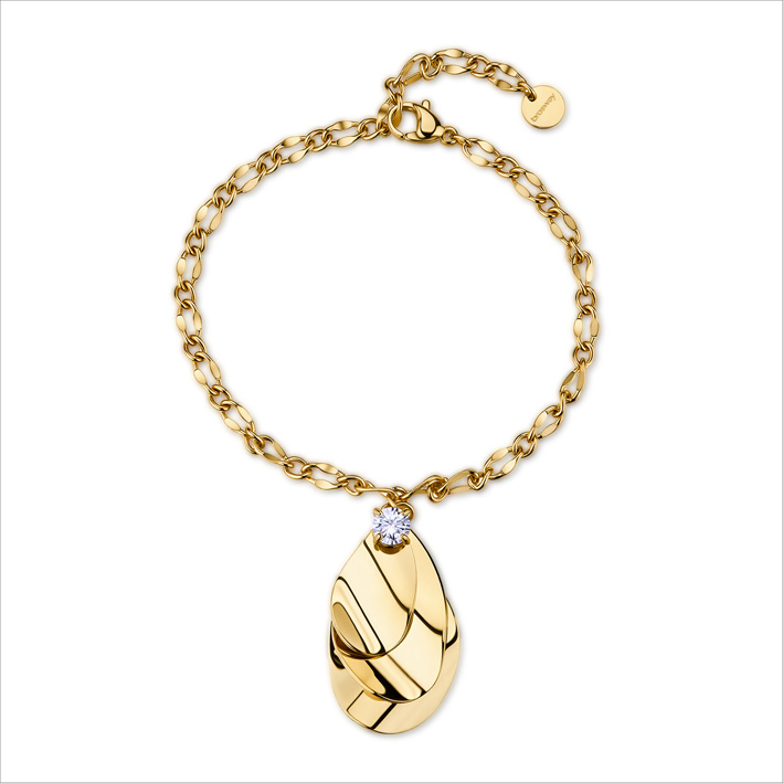 La collezione Bloom di Brosway 1 Bracciale in acciaio dorato con cristallo