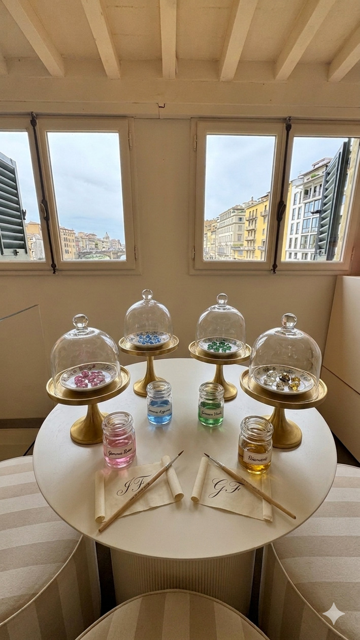 Interno della boutique di FerriFirenze su Ponte Vecchio